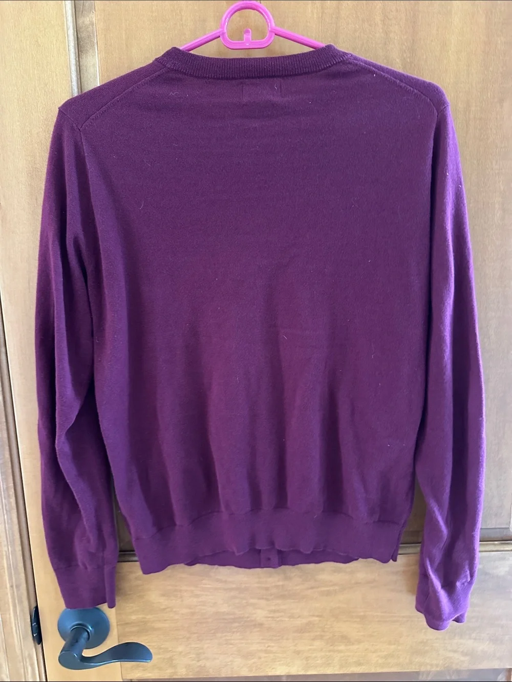 J. Crew Women's Maroon Button-Up Crewneck Cardigan small